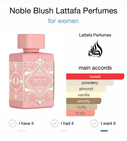 BADEE AL OUD NOBLE BLUSH WOMEN- EDP 100ML (3.4oz) By LATTAFA